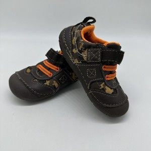 Healthtex Toddler Boys Shoes Size 5 Brown Camo Baby Boy Sneakers Walker Flexible